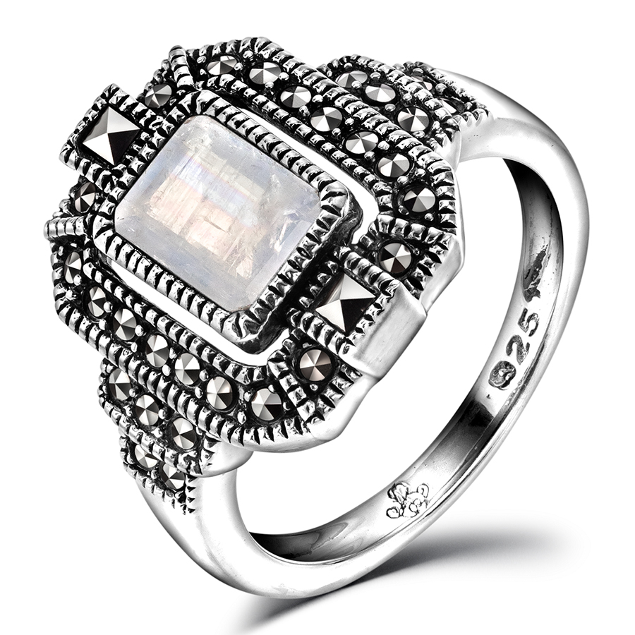 Кольцо, серебро, микс полудрагоценных камней, TJR256MS
